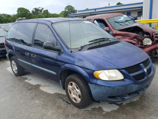 1B4GP15B72B610752 - 2002 DODGE CARAVAN EC BLUE photo 1