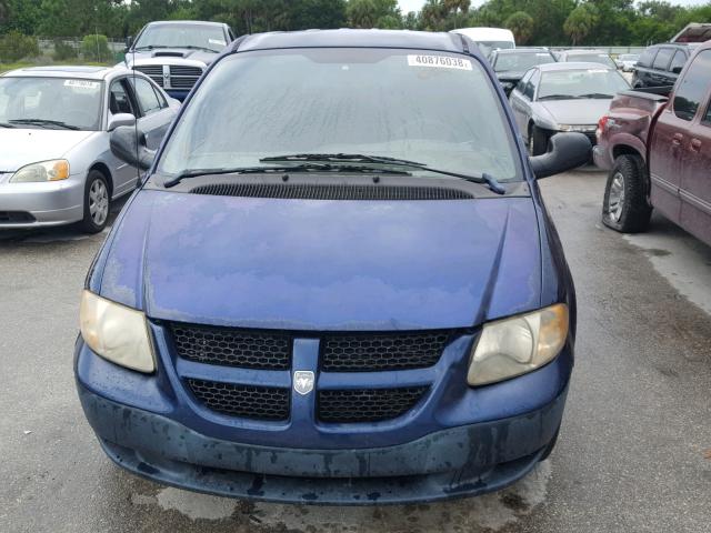 1B4GP15B72B610752 - 2002 DODGE CARAVAN EC BLUE photo 9