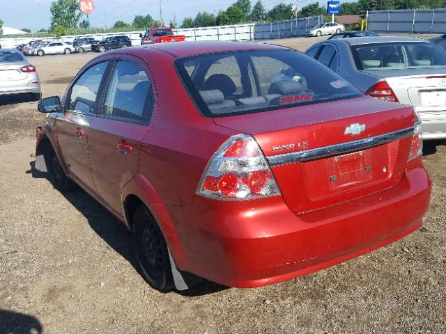KL1TD56668B127336 - 2008 CHEVROLET AVEO BASE Қызыл фото 3