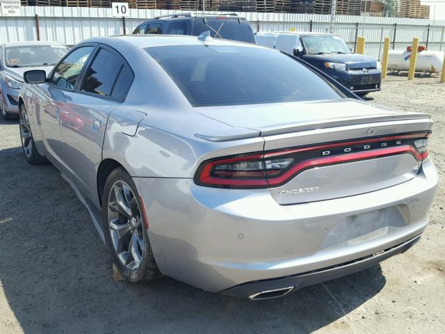 2C3CDXCT1FH871059 - 2015 DODGE CHARGER R/ SILVER photo 3
