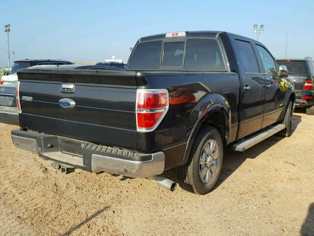 1FTFW1CTXCFA12582 - 2012 FORD F150 BLACK photo 4