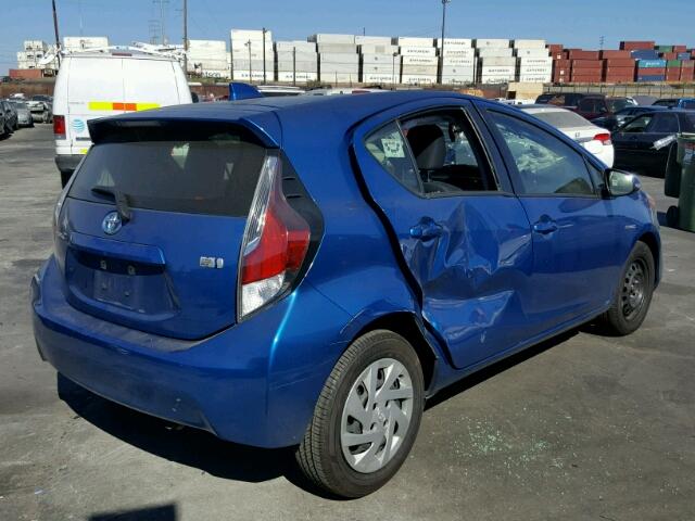 JTDKDTB34F1582435 - 2015 TOYOTA PRIUS C BLUE photo 4