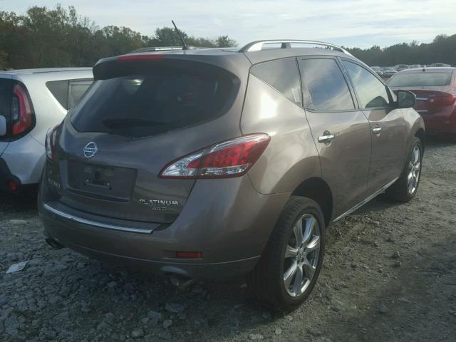 JN8AZ1MW2EW515234 - 2014 NISSAN MURANO S BROWN photo 4