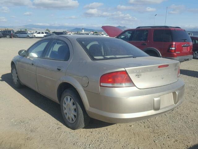 1C3EL46R53N568749 - 2003 CHRYSLER SEBRING LX GOLD photo 3