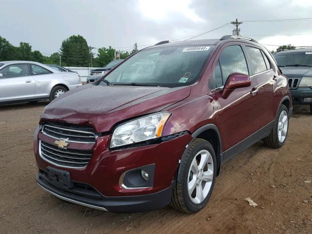 3GNCJRSB5GL168606 - 2016 CHEVROLET TRAX LTZ BURGUNDY photo 2