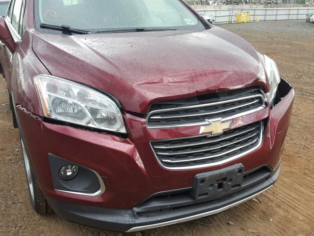 3GNCJRSB5GL168606 - 2016 CHEVROLET TRAX LTZ BURGUNDY photo 9