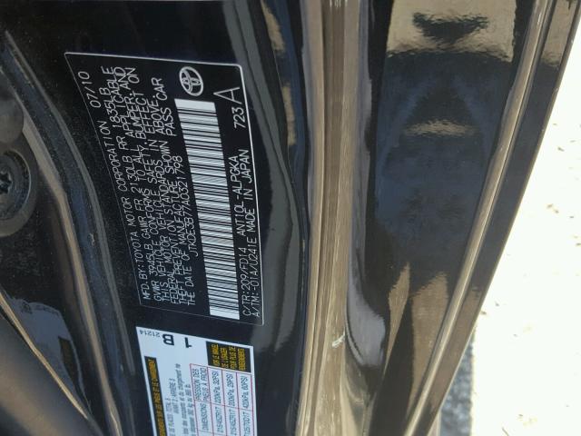 JTKDE3B77A0321798 - 2010 TOYOTA SCION TC 黑色 照片 10