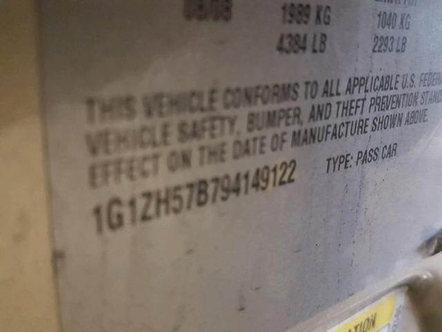 1G1ZH57B794149122 - 2009 CHEVROLET MALIBU 1LT 棕色 照片 10