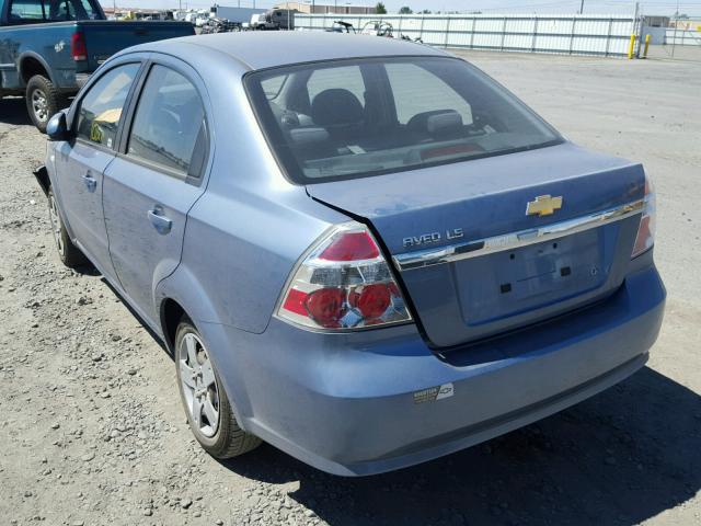 KL1TD56698B037081 - 2008 CHEVROLET AVEO BASE Կապույտ լուսանկար 3
