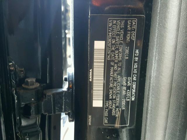 YV1MS382972297149 - 2007 VOLVO S40 2.4I BLACK photo 10