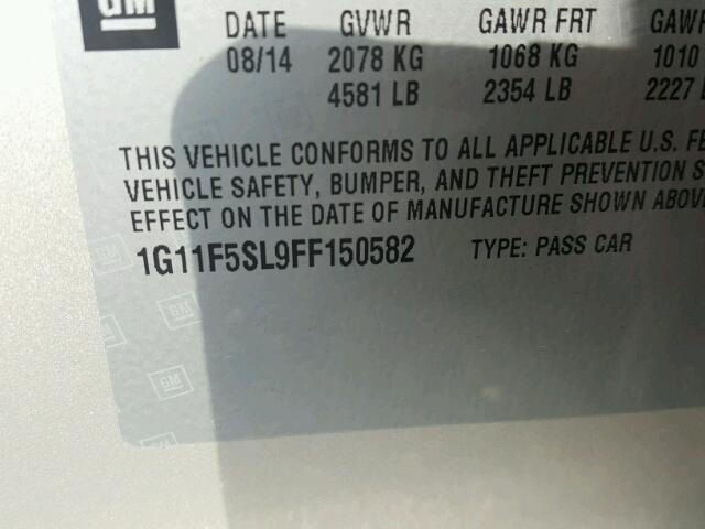 1G11F5SL9FF150582 - 2015 CHEVROLET MALIBU LTZ 米色 照片 10