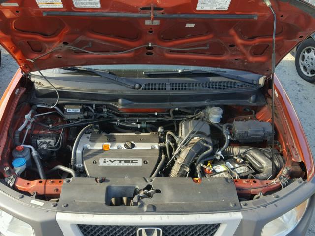 5J6YH28574L012796 - 2004 HONDA ELEMENT EX ORANGE photo 7