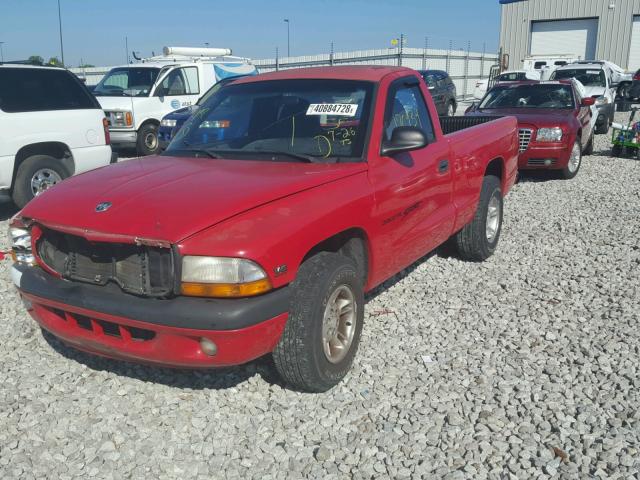 1B7FL26X3XS302575 - 1999 DODGE DAKOTA RED photo 2