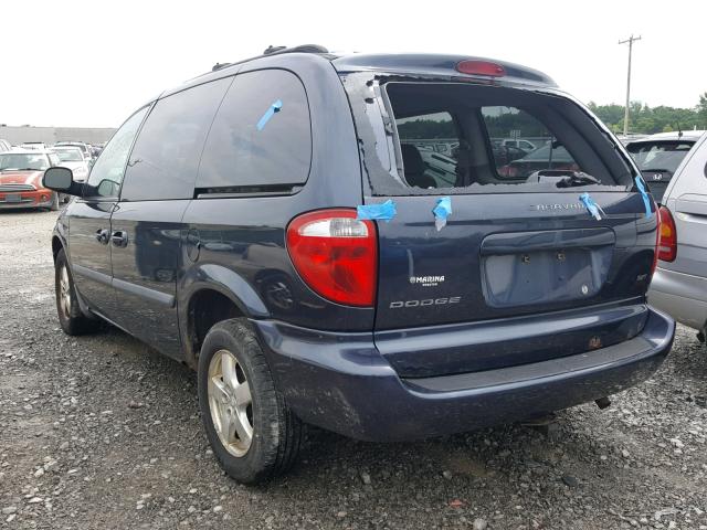 1D4GP45R97B162350 - 2007 DODGE CARAVAN SX BLUE photo 3