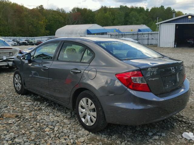 19XFB2E55CE042602 - 2012 HONDA CIVIC LX GRAY photo 3