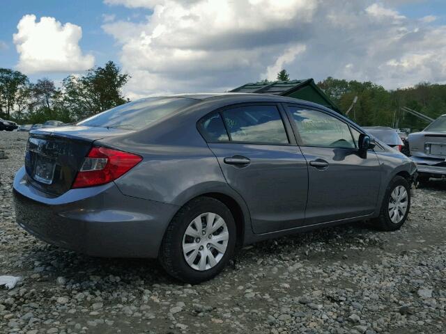 19XFB2E55CE042602 - 2012 HONDA CIVIC LX GRAY photo 4