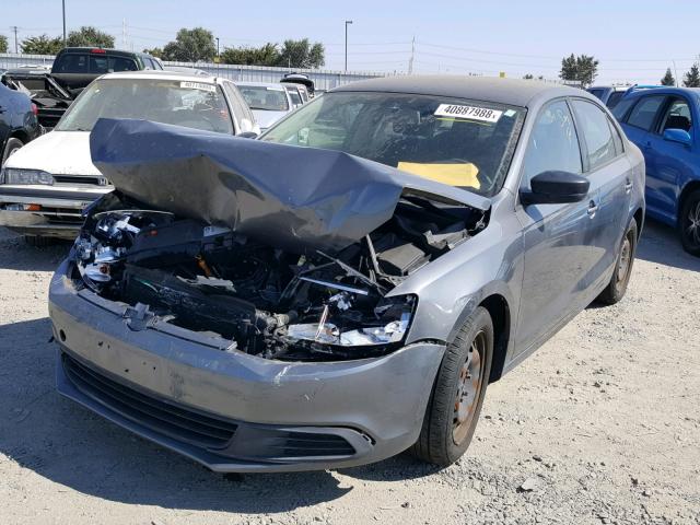 3VW2K7AJ0CM384833 - 2012 VOLKSWAGEN JETTA BASE Մոխրագույն լուսանկար 2