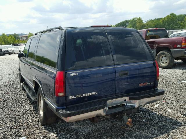 3GKFK16R8VG525248 - 1997 GMC SUBURBAN K BLUE photo 3