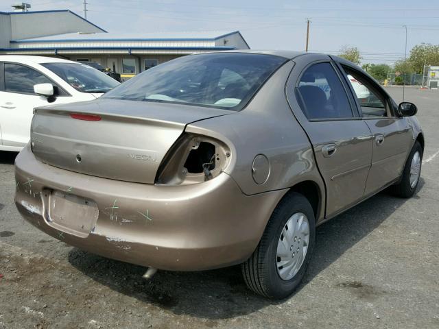 1B3ES46C4YD566872 - 2000 DODGE NEON BASE GOLD photo 4