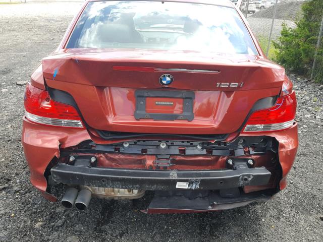 WBAUP9C5XAVF49492 - 2010 BMW 128 I ORANGE photo 9