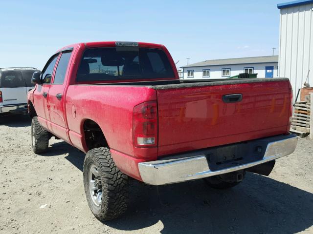 3D7KU28653G729599 - 2003 DODGE RAM 2500 S RED photo 3