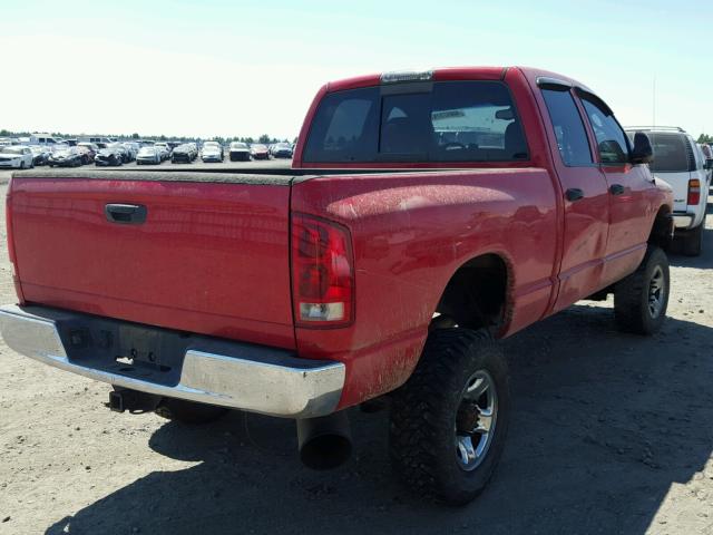 3D7KU28653G729599 - 2003 DODGE RAM 2500 S RED photo 4