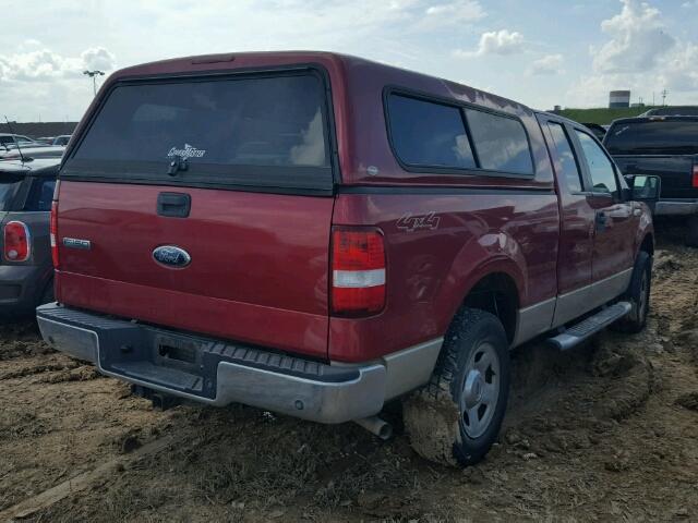 1FTPX14V87KA87375 - 2007 FORD F150 RED photo 4