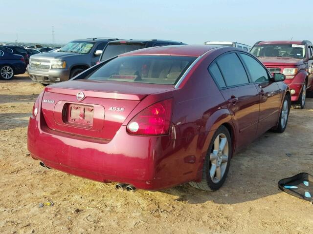 1N4BA41E04C820709 - 2004 NISSAN MAXIMA SE BURGUNDY photo 4