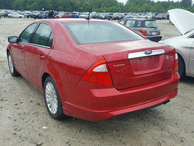 3FADP0L34CR356691 - 2012 FORD FUSION HYB RED photo 3