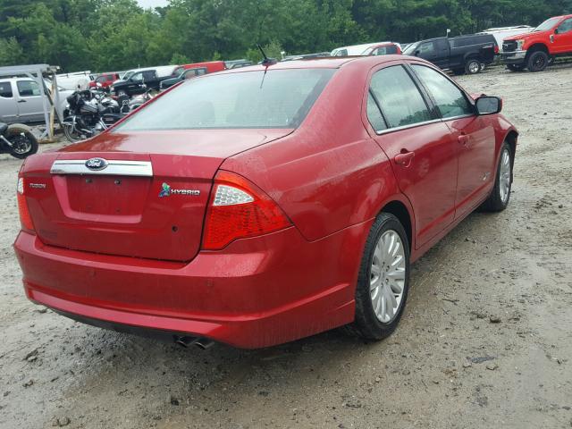 3FADP0L34CR356691 - 2012 FORD FUSION HYB RED photo 4