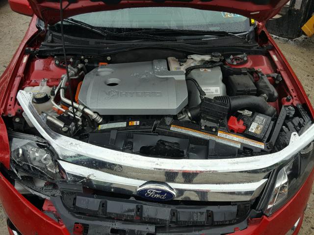 3FADP0L34CR356691 - 2012 FORD FUSION HYB RED photo 7