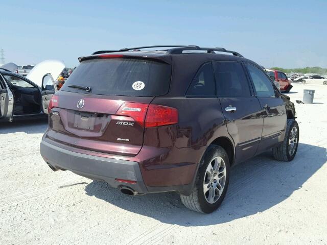 2HNYD28457H540616 - 2007 ACURA MDX TECHNO MAROON photo 4