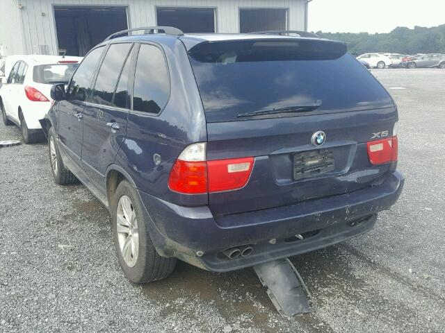 5UXFB535X4LV01764 - 2004 BMW X5 4.4I BLUE photo 3