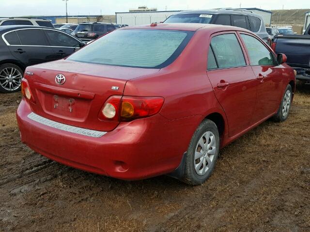 1NXBU40E49Z057867 - 2009 TOYOTA COROLLA RED photo 4