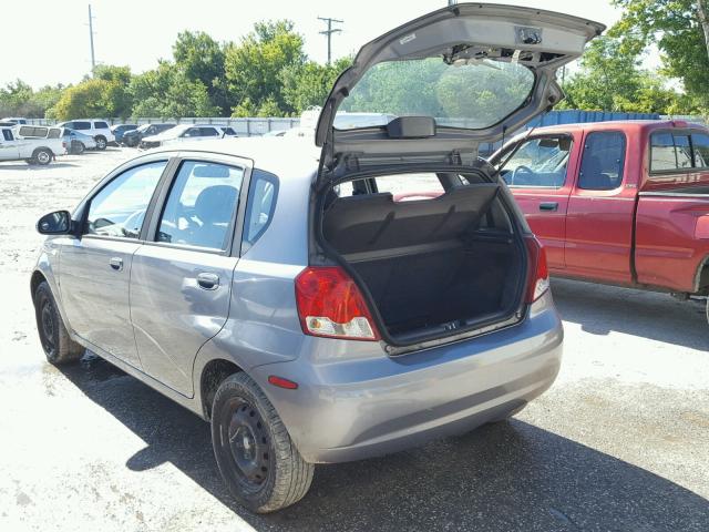 KL1TD666X8B002653 - 2008 CHEVROLET AVEO BASE Gris photo 3