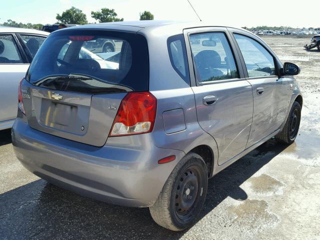 KL1TD666X8B002653 - 2008 CHEVROLET AVEO BASE Gris photo 4