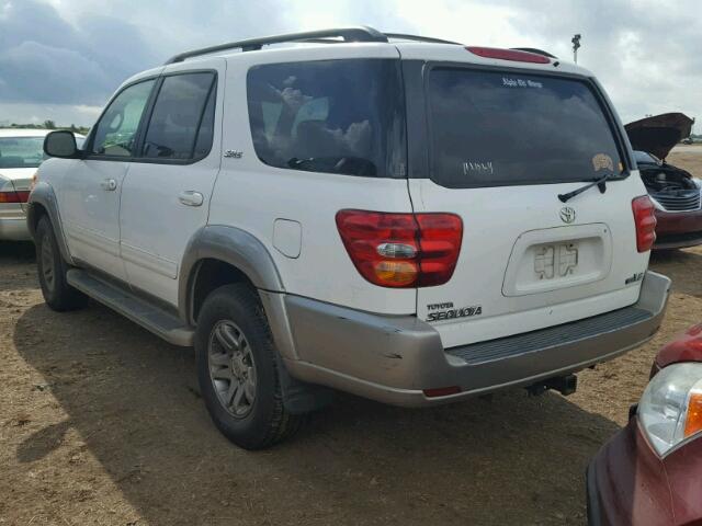 5TDZT34A54S207960 - 2004 TOYOTA SEQUOIA SR WHITE photo 3