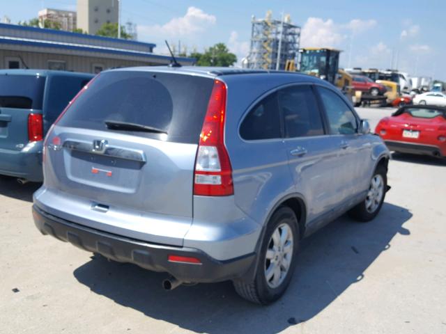 5J6RE38788L009657 - 2008 HONDA CR-V EXL BLUE photo 4