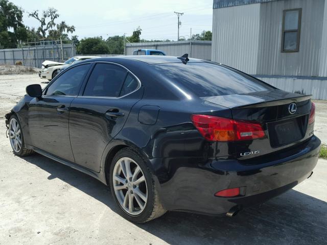 JTHBK262775029451 - 2007 LEXUS IS BLACK photo 3