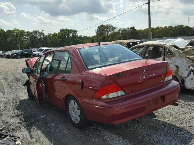 JA3AJ26E73U115092 - 2003 MITSUBISHI LANCER ES RED photo 3