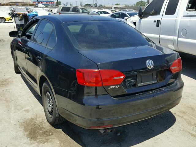 3VW2K7AJ2DM393356 - 2013 VOLKSWAGEN JETTA BASE BLACK photo 3