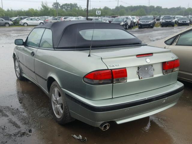 YS3DF78K127010263 - 2002 SAAB 9-3 SE GREEN photo 3