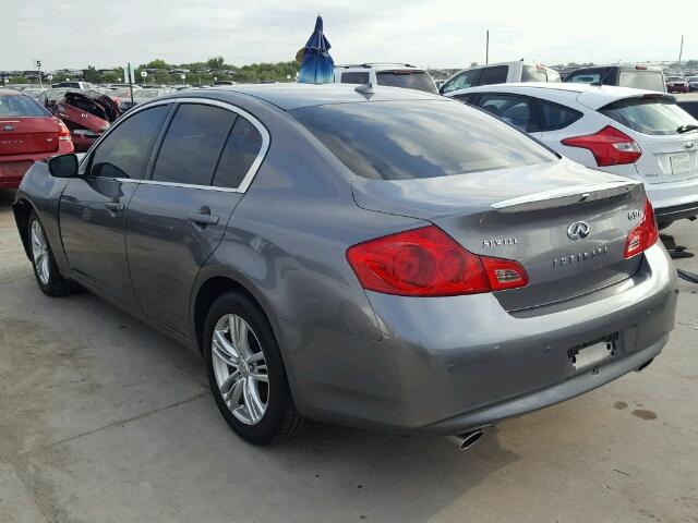 JN1CV6AR0DM755570 - 2013 INFINITI G37 GRAY photo 3