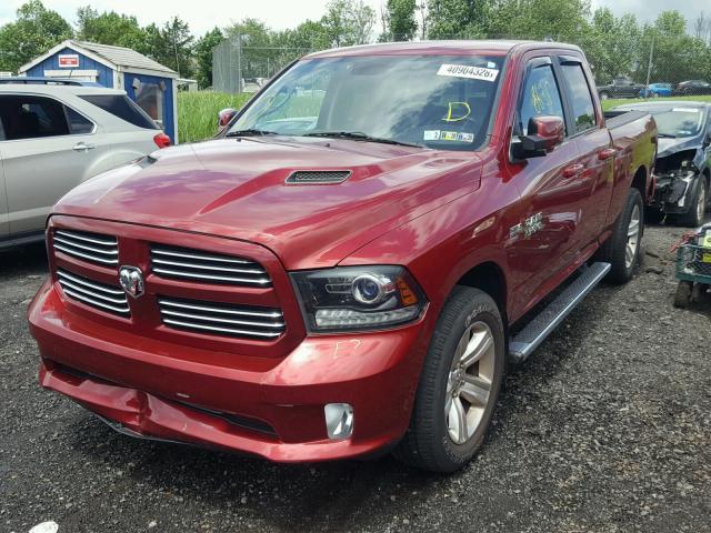 1C6RR7HT2DS533599 - 2013 RAM 1500 SPORT RED photo 2