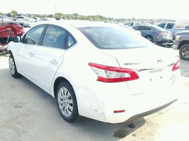 3N1AB7AP4EL648697 - 2014 NISSAN SENTRA WHITE photo 3