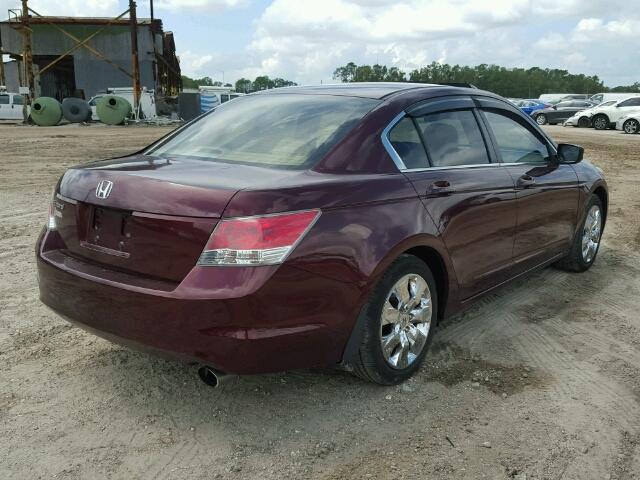 1HGCP26799A166177 - 2009 HONDA ACCORD BURGUNDY photo 4