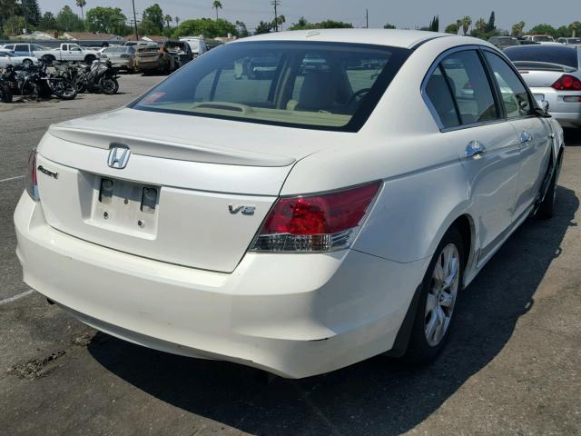 1HGCP36898A001596 - 2008 HONDA ACCORD EXL WHITE photo 4