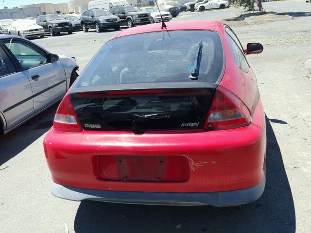 JHMZE13791T000987 - 2001 HONDA INSIGHT RED photo 6