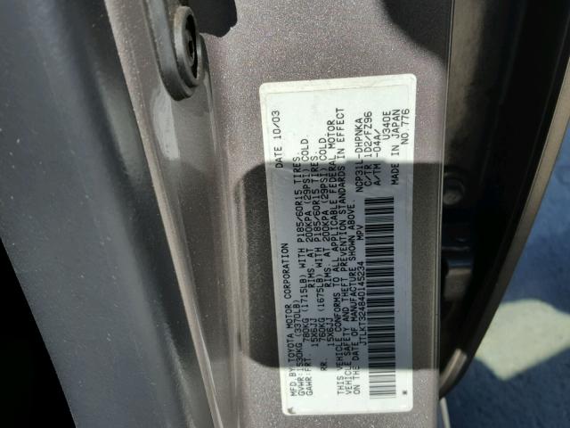 JTLKT324840145234 - 2004 TOYOTA SCION XB Bej foto 10