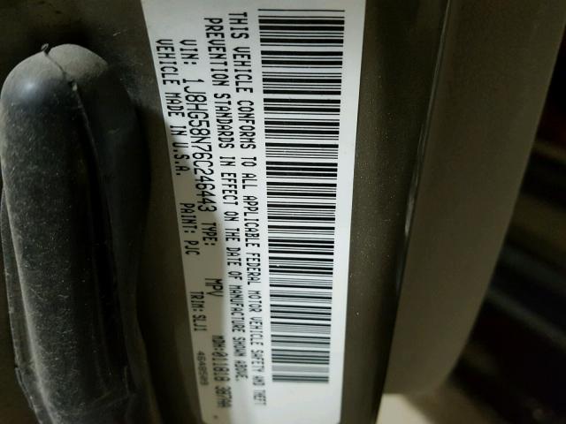 1J8HG58N76C246443 - 2006 JEEP COMMANDER BROWN photo 10